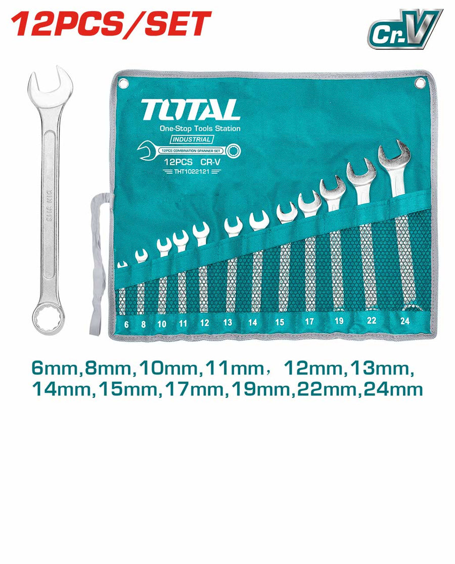 THT1022121 clés mixtes TOTAL 12 pièces 6 24mm bricolage
