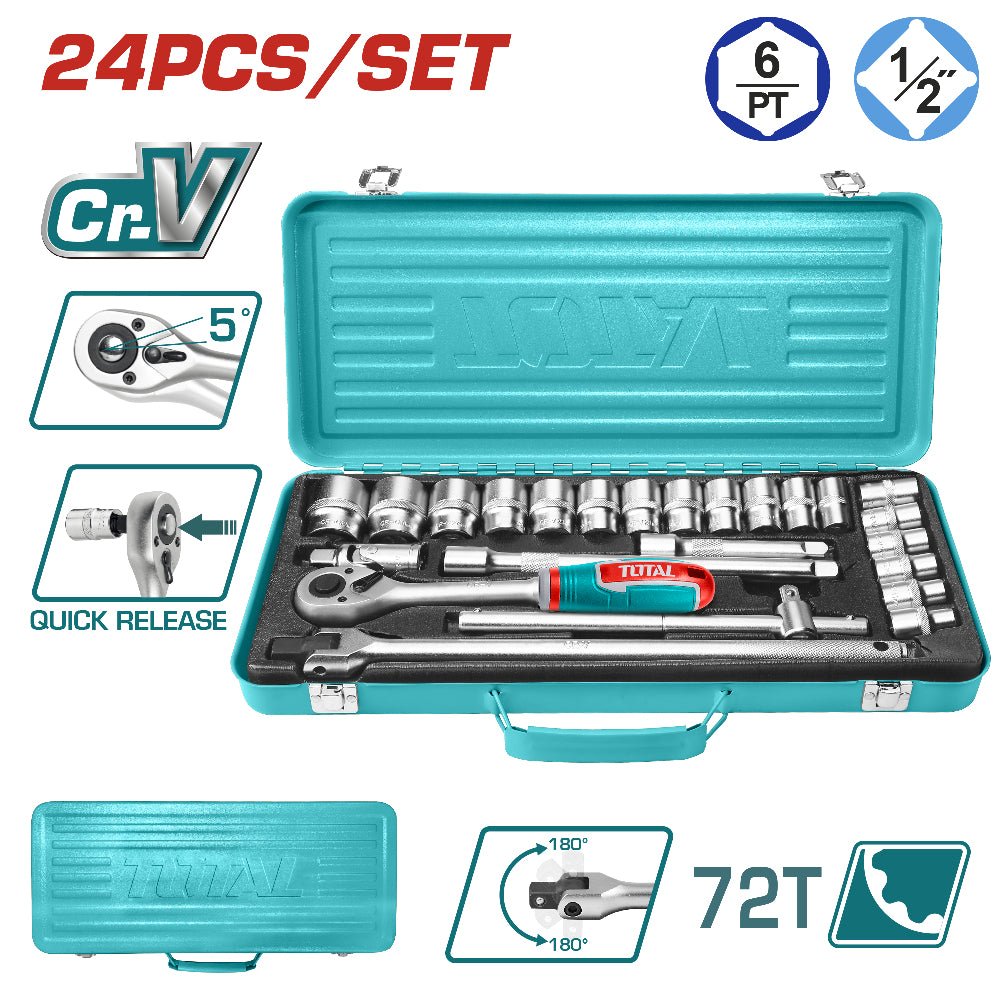 THT121242 boîte douilles 1/2 pouce 24 pièces Cr-V – atelier