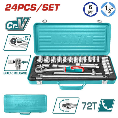 THT121242 boîte douilles 1/2 pouce 24 pièces Cr-V – atelier
