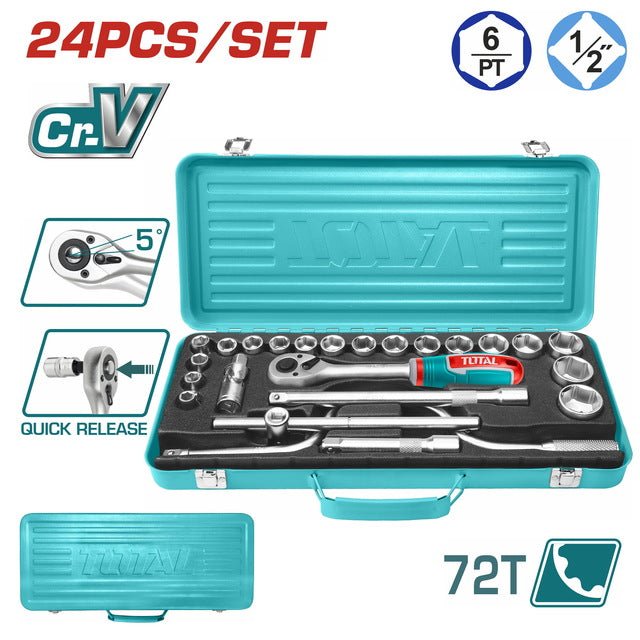 THT141253-Ensemble douilles 1/2 TOTAL 24 pièces-pratique
