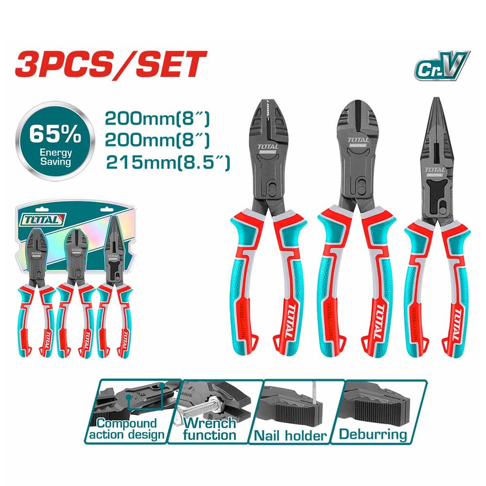 THT2CK231S jeu pinces 3 pièces TOTAL tools pour bricolage