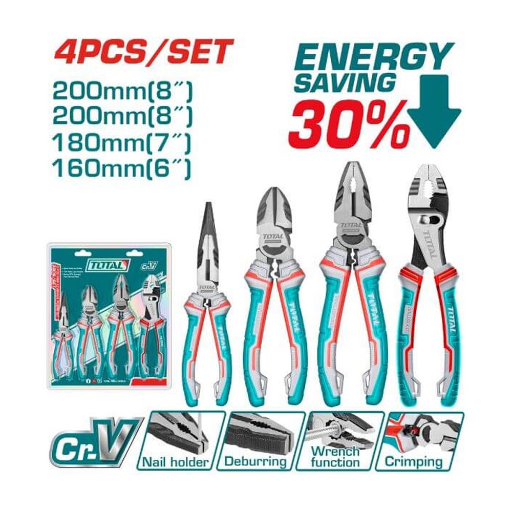 THT2K0458 - pinces isolées TOTAL 1000V 4 pièces - pro