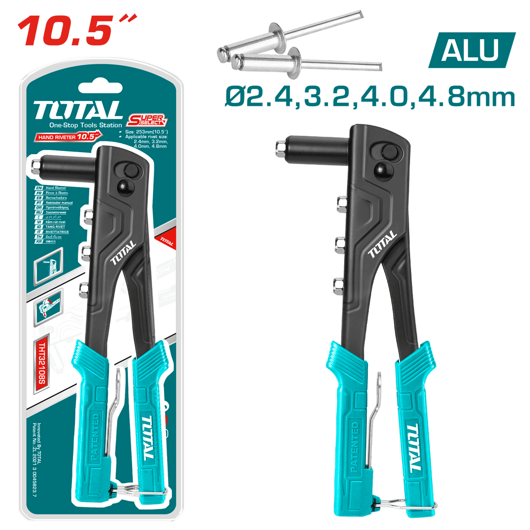 Pince à rivet 10,5 pouces alu manuelle pour bricolage 2,4–4,8 mm TOTAL THT32108S