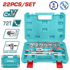 THT381221 - douilles 3/8 TOTAL 22 pièces - durable fiable