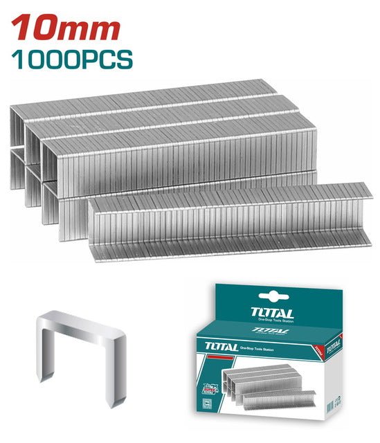 THT39102 agrafes TOTAL 10mm type u boîte 1000 fixation pro