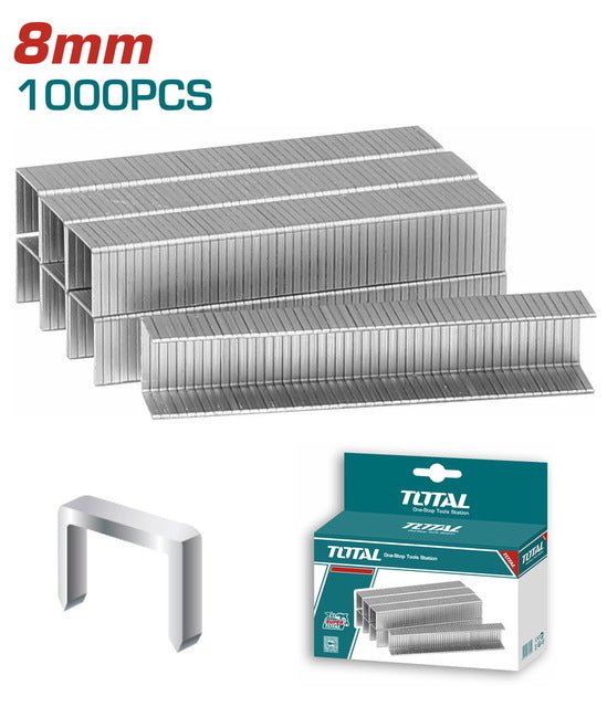 THT3982 agrafes TOTAL 8mm acier galvanisé 1000 pièces