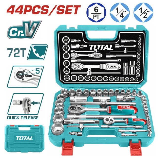 THT421441 jeu douilles TOTAL 1/4 et 1/2 coffret durable