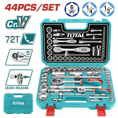 THT421441 jeu douilles TOTAL 1/4 et 1/2 coffret durable