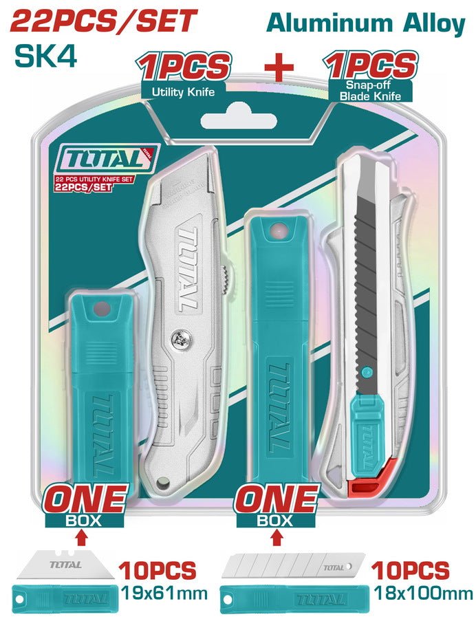 THT515226 set couteaux TOTAL jx 22 pièces lames rechange