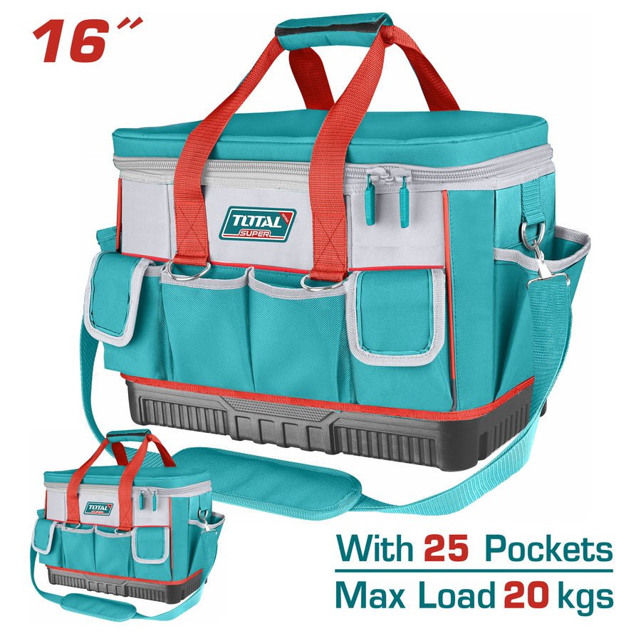 THT561625 sac outils TOTAL 16 kg 25 poches toile renforcée