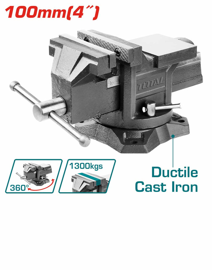 THT6146 - étau établi TOTAL 100MM - pour bricoleurs