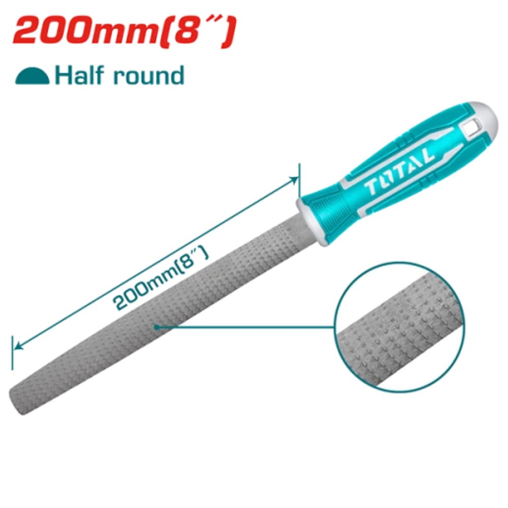 Lime demi ronde manuelle TOTAL 200 mm bricolage confort et précision THT91686