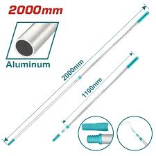 Tige télescopique aluminium 2000mm léger pour nettoyage facile TOTAL THTEP0201