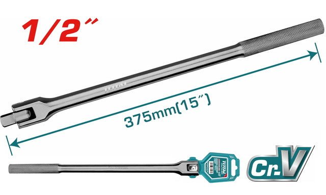 Barre de force droite 375 mm acier CrV puissance fiabilité TOTAL THTFX12151