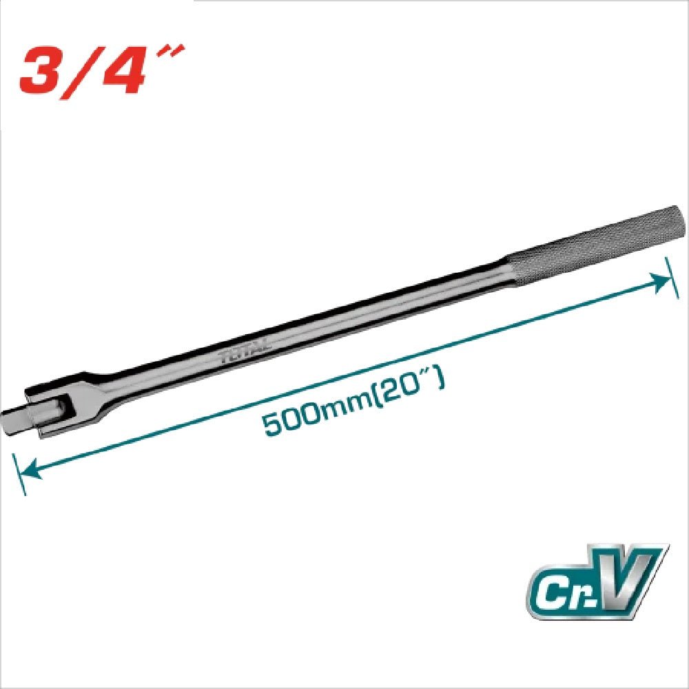 Barre extension flexible 500 mm CrV trois quarts serrage pour outils TOTAL THTFX34201