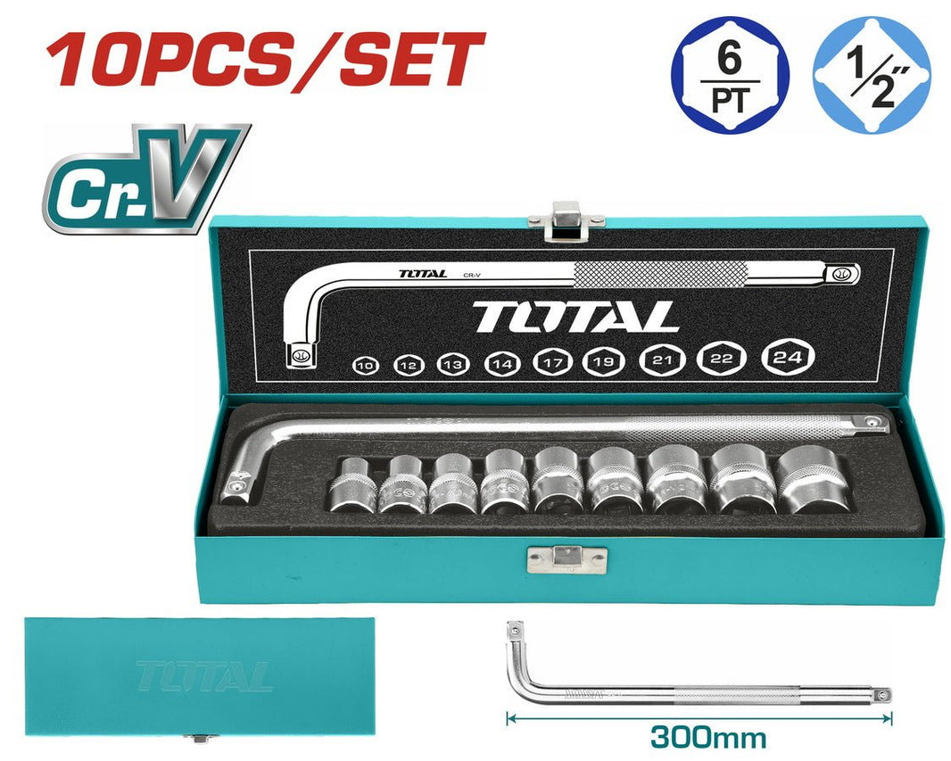 THTL121101 douilles jx TOTAL 1/2 pouce acier Cr-V haute