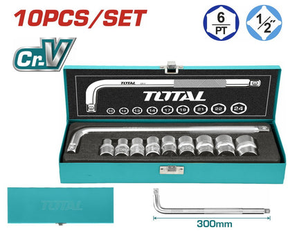 THTL121101 douilles jx TOTAL 1/2 pouce acier Cr-V haute