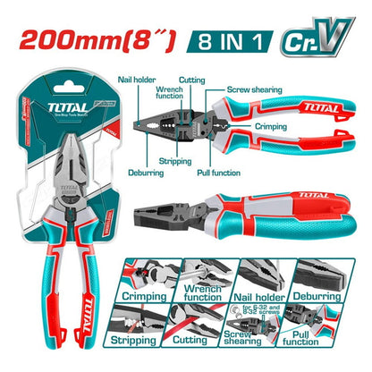 THTMF186 - pince 8 en 1 TOTAL 200 mm - coupe dénudage