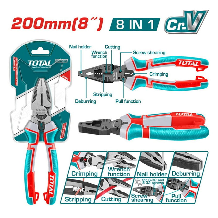 THTMF186 - pince 8 en 1 TOTAL 200 mm - coupe dénudage