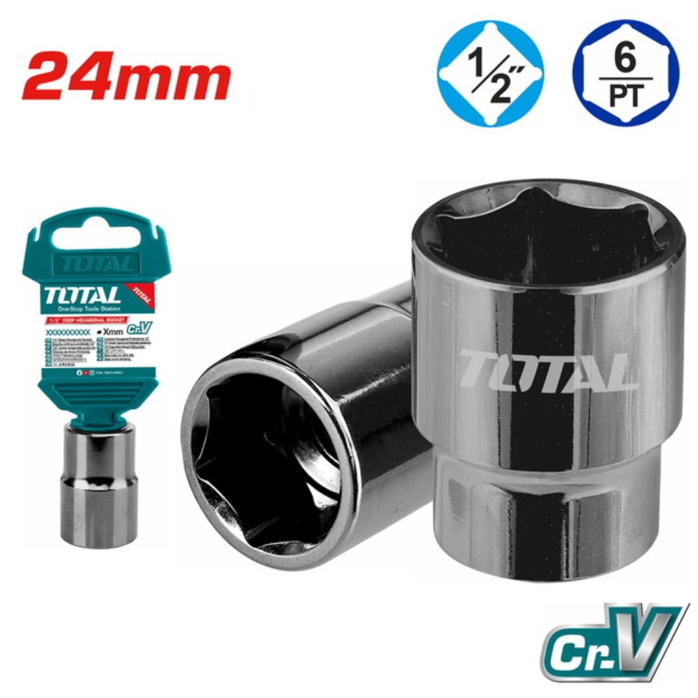 THTST12241 douille 24 mm TOTAL acier chrome vanadium 6 pans