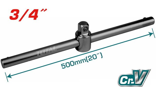 Barre t TOTAL 500 mm CrV pour bricolage mécanique TOTAL THTSTB34201