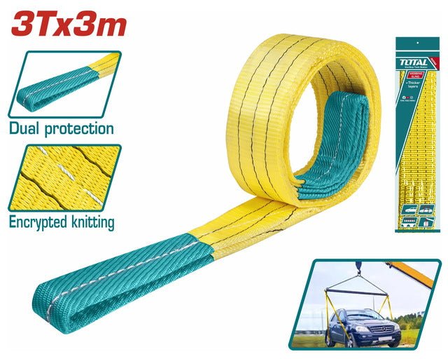 THTWS0303 – sangle levage textile TOTAL 3 t 3 m jaune sûr