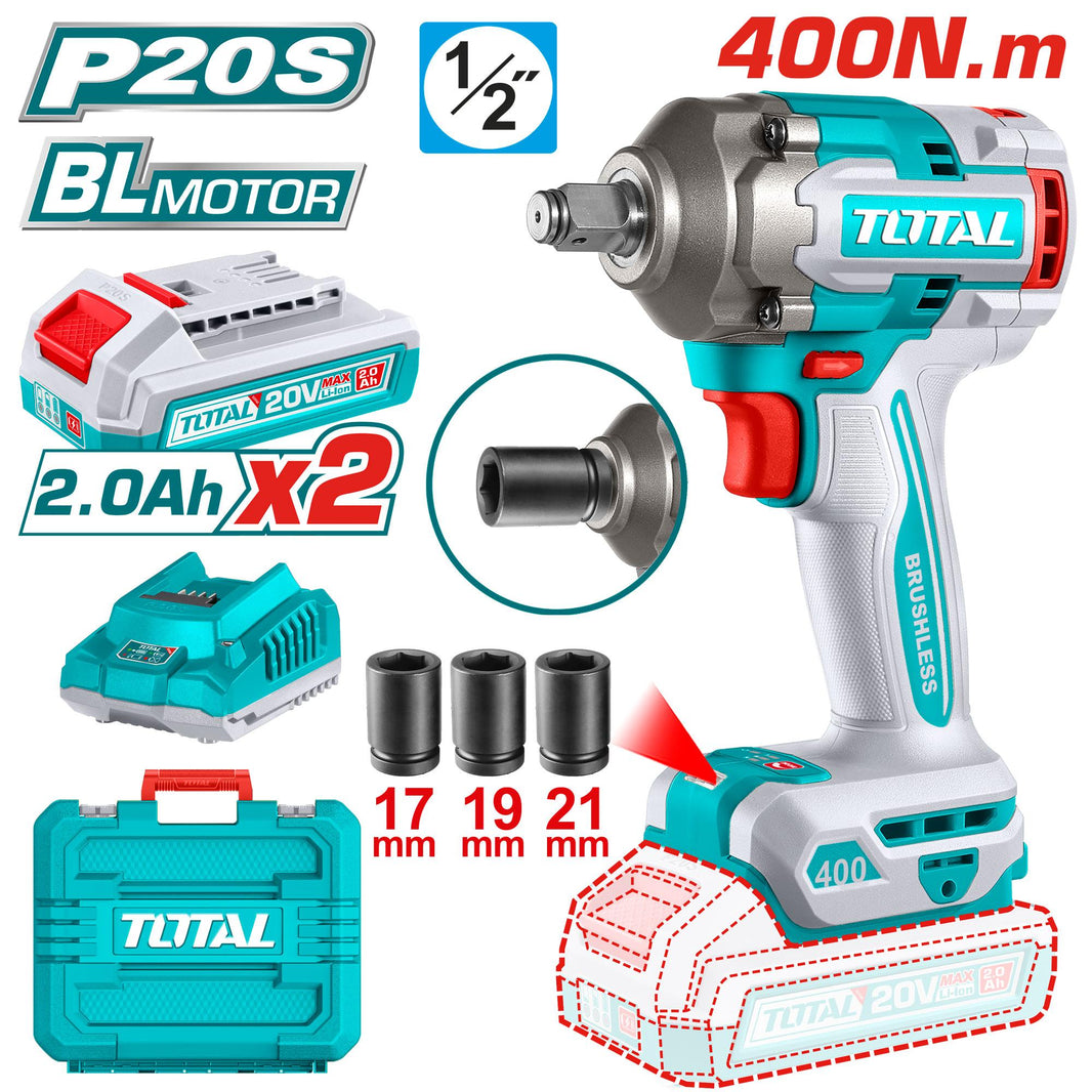 TIWLI2040 – visseuse sans fil TOTAL 20V 400 nm 1/2 pouce