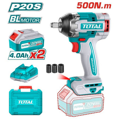 TIWLI2050 clé à chocs sans fil TOTAL 20V 500Nm puissance