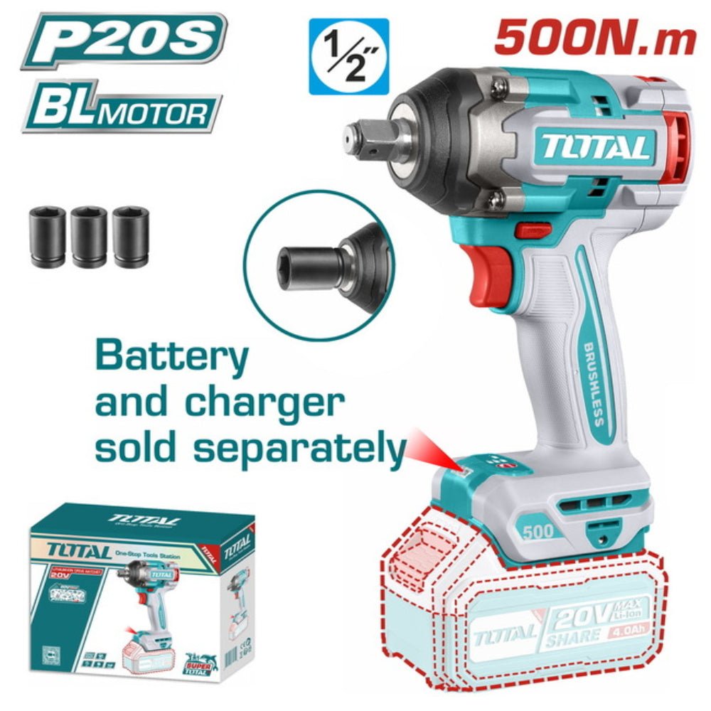 TIWLI20501 clé à choc TOTAL 1/2 pouce 500Nm 20V pour pro