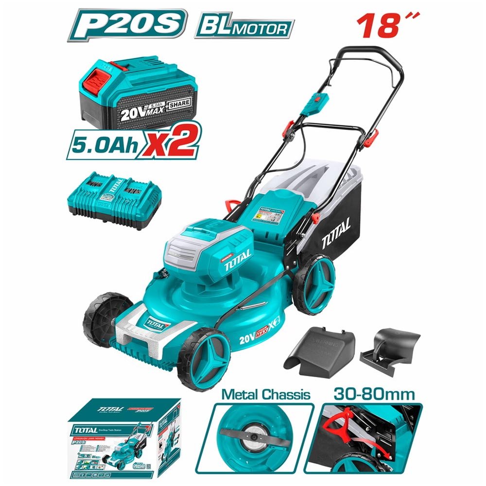 TLMLI20186 tondeuse sans fil TOTAL 40V 60L hauteur 30 80