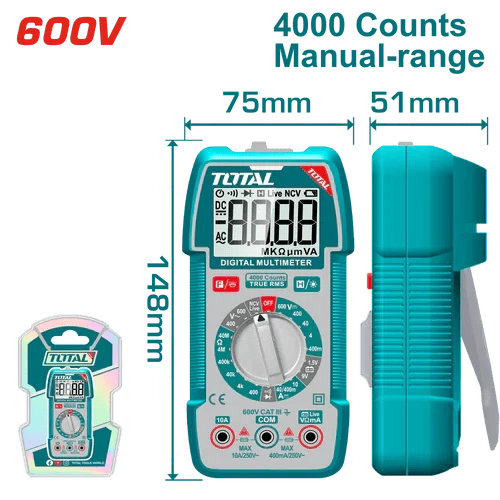 TMT536002 – multimètre TOTAL 600 v dc/ac – mesures précises