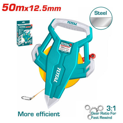 TMT710506–Ruban à mesurer TOTAL 50 m 12,5 mm – Inox robuste