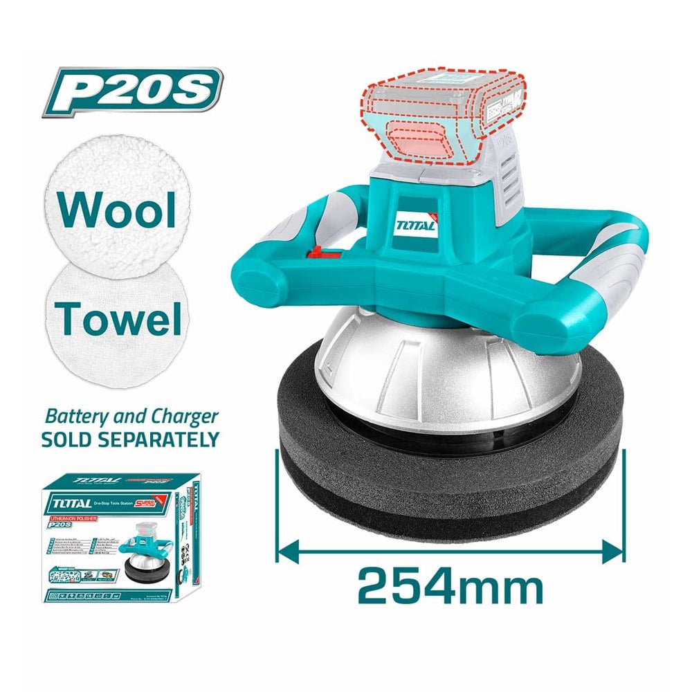 TOPLI2001 polisseuse roto orbitale TOTAL 20V 254mm pro