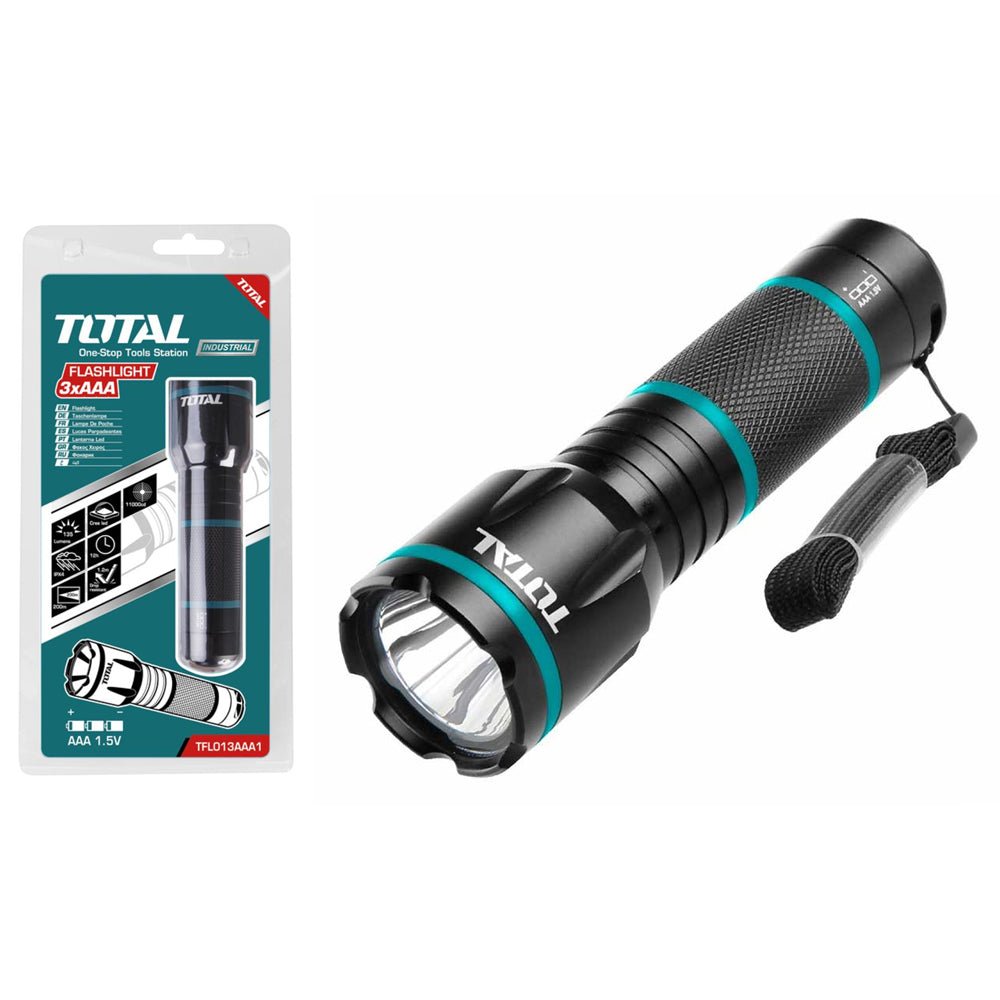 Torche LED 3 w aluminium puissante avec piles aaa TOTAL TFL013AAA1