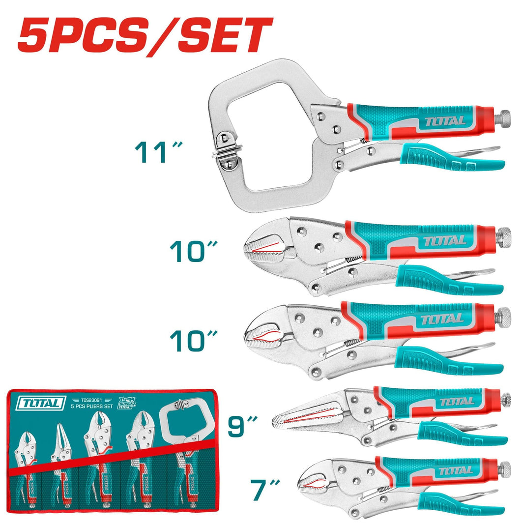 TOS23091 pinces TOTAL 5 pièces longs 7 9 10 11 - serrage