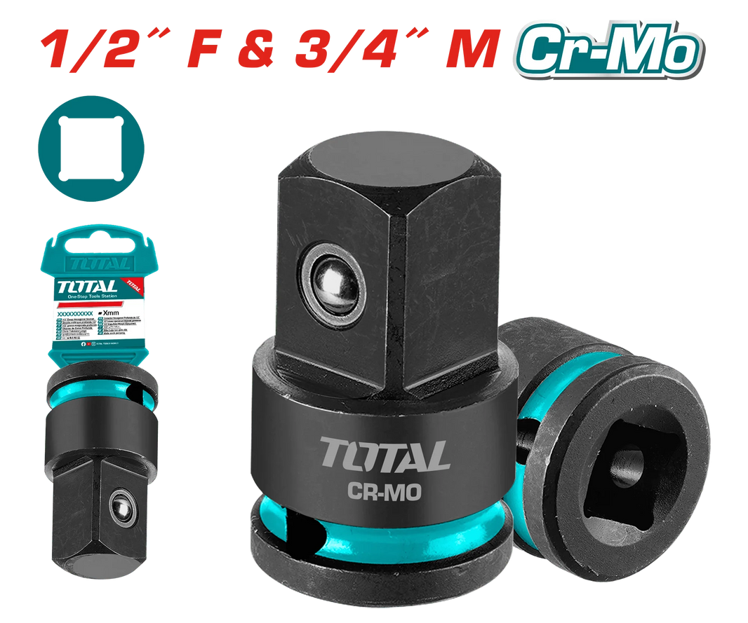 TOTAL adaptateur douille impact crmo pour clé à choc THIAD1234