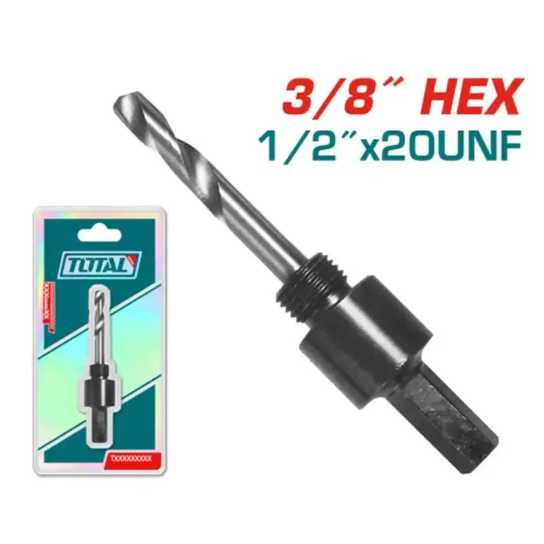 TOTAL adaptateur scie cloche 3/8 hex haute performance 1/2x20 unf TAC4201