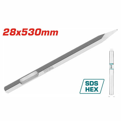 TOTAL burin SDS hex 28x530 mm démolition haute performance TAC1531282