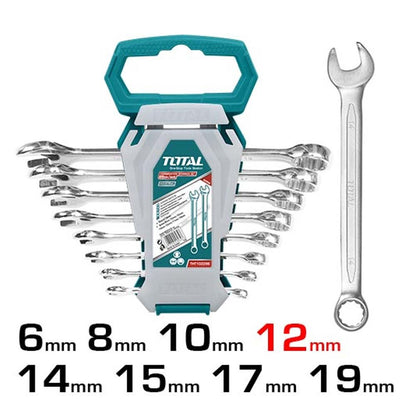 TOTAL clés mixtes jx 8 pièces acier CrV satiné THT102286