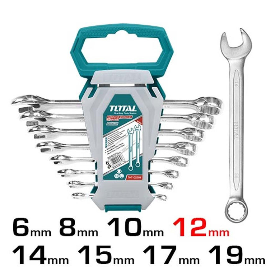 TOTAL clés mixtes jx 8 pièces acier CrV satiné THT102286