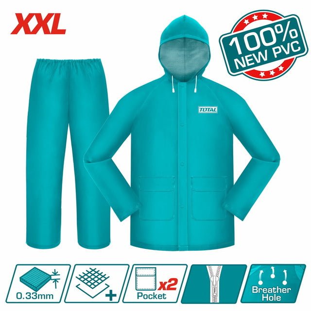 TOTAL combinaison pluie veste et pantalon THTRS031 xxl