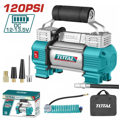 TOTAL compresseur d'air 2 cylindres TTAC2506 portable 12V
