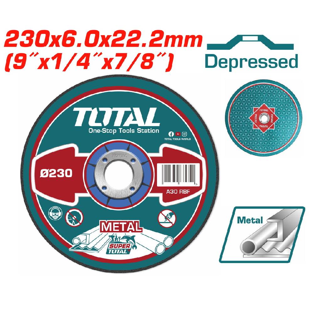 TOTAL disque à ébarber 230 mm 6 mm x 22,2 mm TAC2232301
