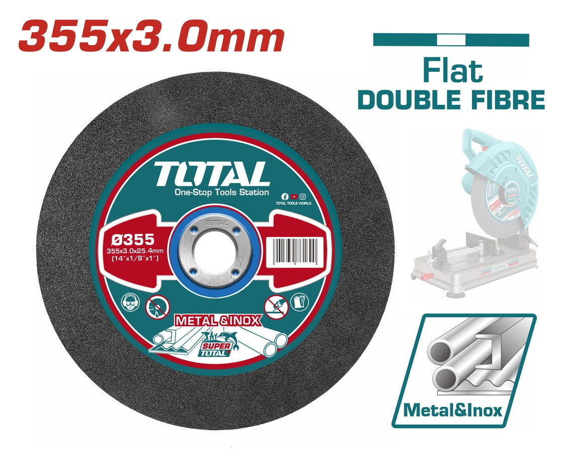 TOTAL disque tronçonner 355 mm 3,0 mm alésage 25,4 mm métal Inox TAC2303558