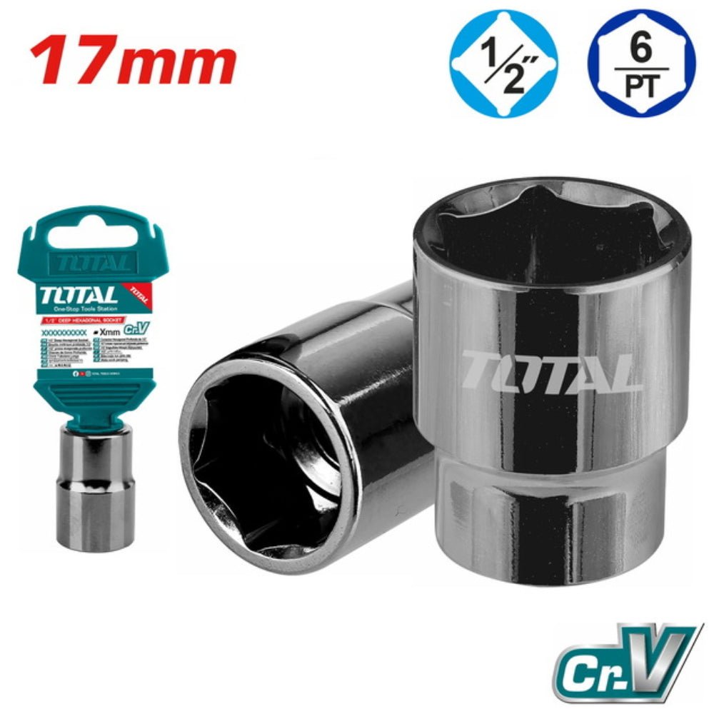 Douille hexagonale 1/2″ 17 mm TOTAL THTST12171