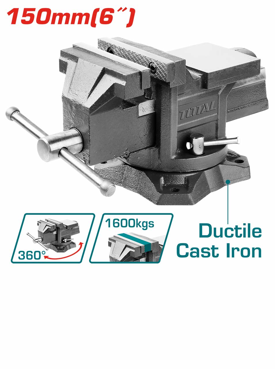 TOTAL etau etabli 150MM – étau – TOTAL 150MM – durable THT6166
