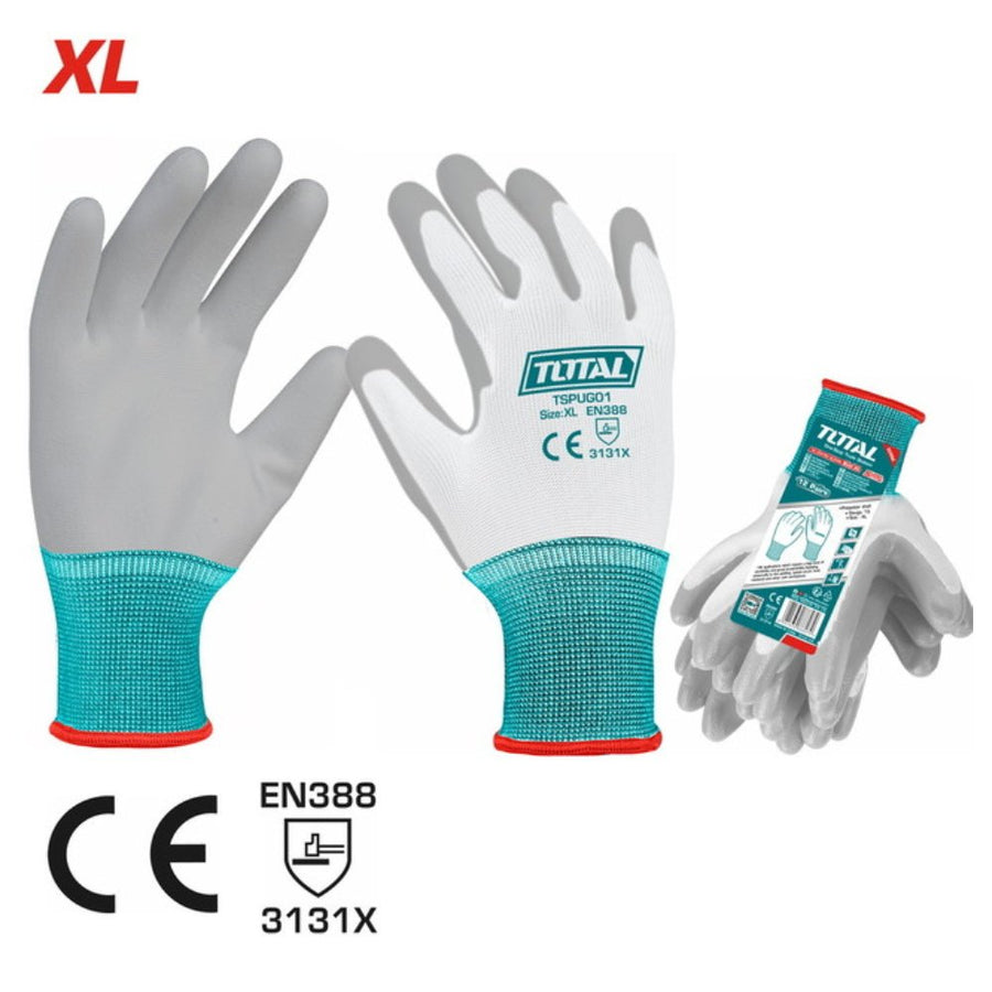TOTAL gants nitrile xl antidérapants confort et protection EN388 3131X TSPUG01