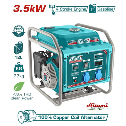 TOTAL groupe électrogène inverter 3,5 kw essence TP340006