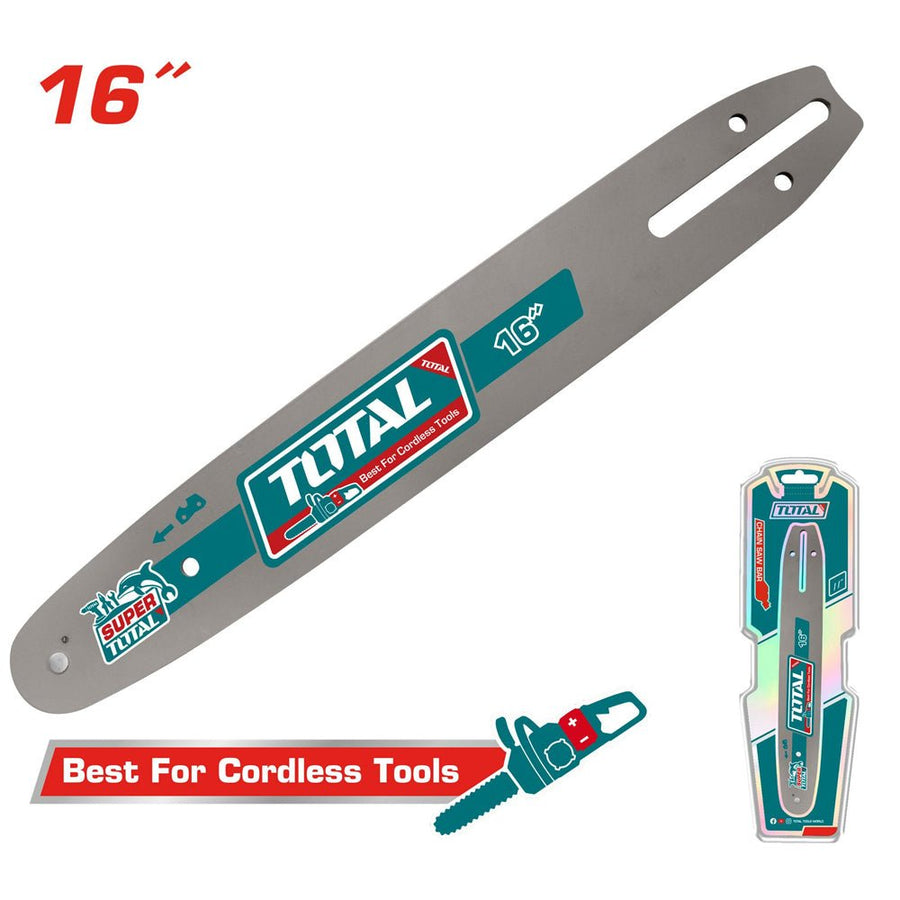 TOTAL guide chaîne tronçonneuse 16 pouces acier haute résistance TGTSB51603