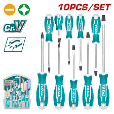 TOTAL jx 10 tournevis acier CrV ergonomiques professionnels THT250610